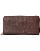 Coach Embossed Croc Acc Zip Wallet - Lyst