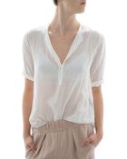 Raquel Allegra Silk Cotton Henley Blouse - Lyst