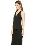 Theory Double Georgette Martosh Blouse - Black - Lyst