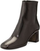 Prada Leather Block-Heel Bootie - Lyst