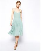 Asos Skater Dress With Pleated Skirt - Lyst