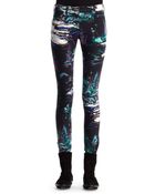 Balenciaga Printed Denim Skinny Jeans - Lyst
