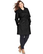 London Fog Plus Size Belted Double-Breasted Trench Coat - Lyst