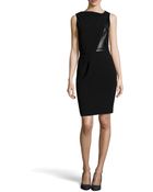 Alexander Wang Draped Jersey Leather Dress - Lyst