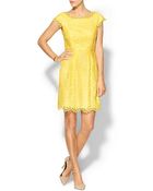Shoshanna Lemon Drop Lace Ceclie Dress - Lyst