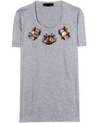 Burberry Prorsum Embellished Jersey Tshirt - Lyst