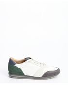 Tod's White And Green Leather And Suede And Nylon Sneakers - Lyst