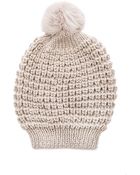 Jocelyn Nolan Rabbit Fur Pom Pom Beanie - Lyst