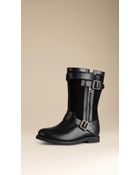Burberry Belted Buckle Detail Leather Boots - Lyst