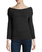 Michael Kors Off-The-Shoulder Ribbed Wool Sweater - Lyst