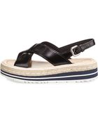 Prada Spazzolato Slingback Sandal - Lyst
