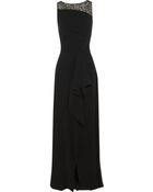 Halston Heritage Embellished Crepe-Jersey Gown - Lyst