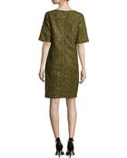 Michael Kors Herringbone Short-Sleeve Shift Dress - Lyst