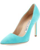 Manolo Blahnik Bb Suede Point-Toe Pump - Lyst