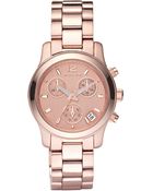 Michael Kors Ladies' Rose Gold Chronograph Watch - Lyst