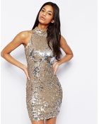 Tfnc Sequin Dress With High Neck - Lyst
