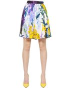 Blugirl Blumarine Printed Stretch Cotton Satin Skirt - Lyst