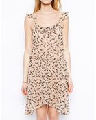 Traffic People Silk Lip Print Dress - Lyst