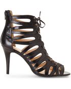 Nine West Black Determine Cage Sandals - Lyst