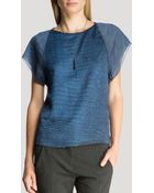 Halston Heritage Top - Short Sleeve Print Back Drape - Lyst