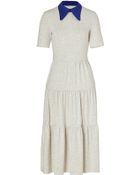 Roksanda Ilincic Heather Grey/Lapis Blue Midi Dayton Dress - Lyst