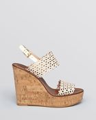 Tory Burch Platform Wedge Sandals Daisy Perforated - Lyst