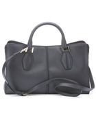 Tod's Dark Grey Leather Multi-Compartment Convertible Tote - Lyst