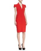 Alexander McQueen Cap-Sleeve Deep V-Neck Dress - Lyst