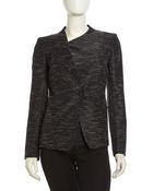 Lafayette 148 New York Piped Tweed Buttonfront Blazer - Lyst