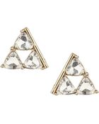 Topshop Womens Rhinestone Triangle Studs Clear - Lyst