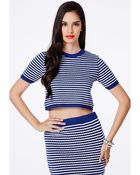 Missguided Severija Contrast Knit Cropped Jumper - Lyst