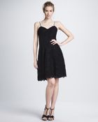 Ml Monique Lhuillier Corseted Lace Cocktail Dress - Lyst