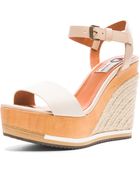 Lanvin Espadrille Wedge Leather Sandals - Lyst