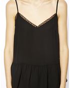 Asos Lace Insert Peplum Cami Top - Lyst