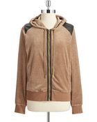 Calvin Klein Velour Zip Up - Lyst