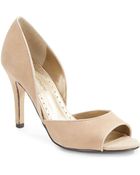 Adrienne Vittadini Giggi Leather Peep-Toe Pumps - Lyst