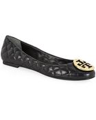 Tory Burch Quinn Leather Ballet Flat - Lyst