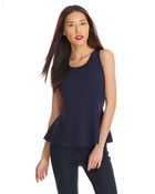 Eileen Fisher Silk Peplum Tank - Lyst