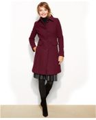 Kenneth Cole Reaction Wool-Blend Point-Collar Walker Coat - Lyst