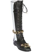 Moschino 25Mm Chain Quilted Leather Boots - Lyst