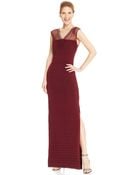 Calvin Klein Embellished Illusion Banded Gown - Lyst