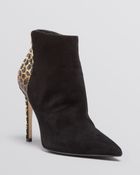 Le Silla Pointed Toe Booties - Leopard Crystal High Heel - Lyst