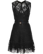 Elie Saab Sleeveless Lace Short Dress - Lyst