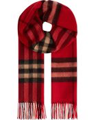 Burberry Giant Check Scarf Bright Vermillon Ck - Lyst