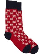 Barneys New York Snowflake Mid-Calf Socks - Lyst