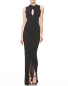 Donna Karan New York Draped Keyhole Evening Dress - Lyst