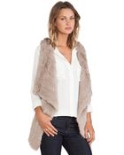 Jocelyn Rabbit Fur Knitted Asymmetrical Vest - Lyst