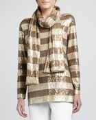 Eileen Fisher Striped Sequined Scarf - Lyst