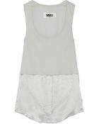 Maison Margiela Paneled Jersey And Silk Top - Lyst