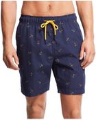 Tommy Hilfiger Tossed Anchor Swim Trunks - Lyst